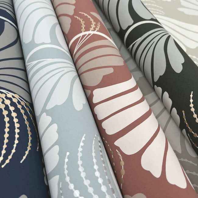 Dancing Leaves Black Wallpaper - York Wallcoverings - DT5134