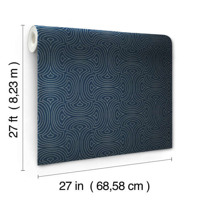 hourglass-navy-wallpaper-york-wallcoverings-dt5143 - York Wallcoverings Wallpaper