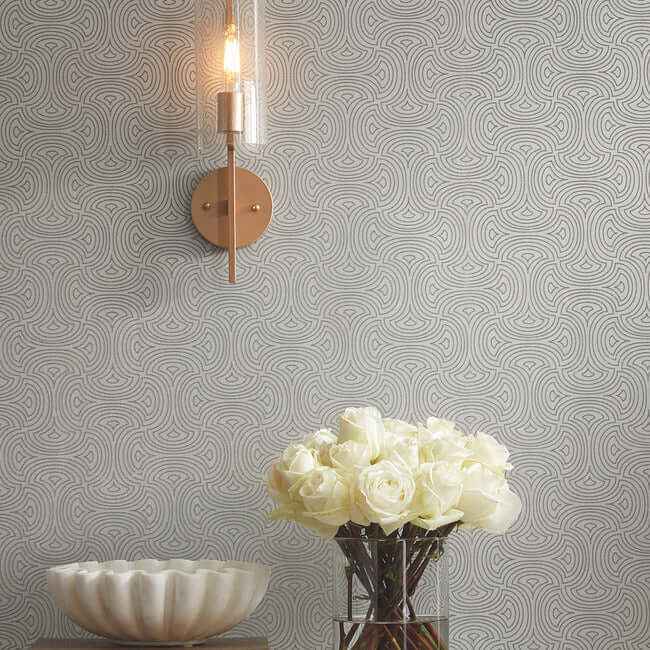 Hourglass Silver Wallpaper - York Wallcoverings - DT5144