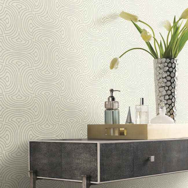 Hourglass White Wallpaper - York Wallcoverings - DT5142 - York Wallcoverings Wallpaper