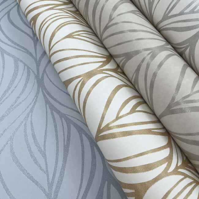 Palma White & Gold Wallpaper - York Wallcoverings - DT5081 - York Wallcoverings Wallpaper