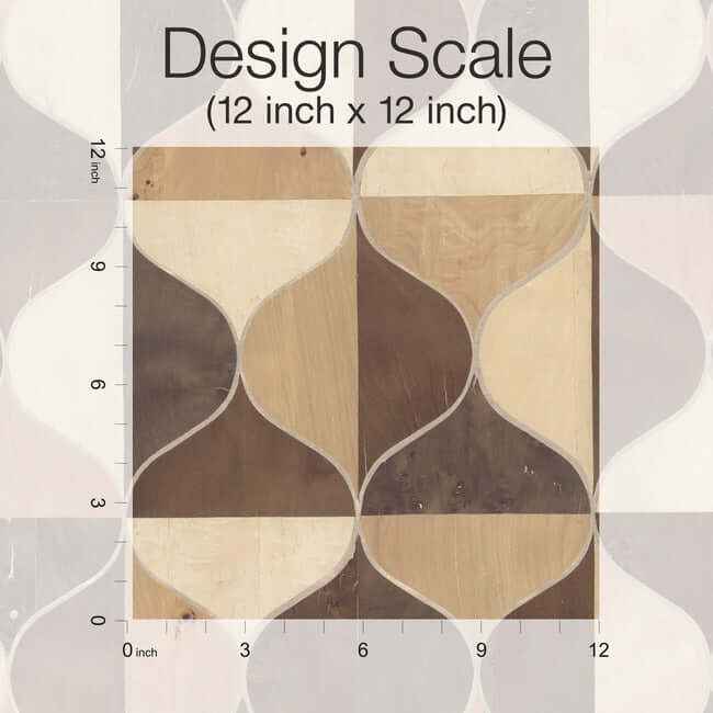 Burlwood Ogee Warm Neutral Wallpaper - York Wallcoverings - DT5003 - York Wallcoverings Wallpaper