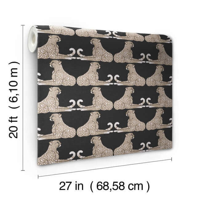 reclining-cheetahs-premium-peel-stick-wallpaper-black-york-wallcoverings-psw1355rl - York Wallcoverings Wallpaper