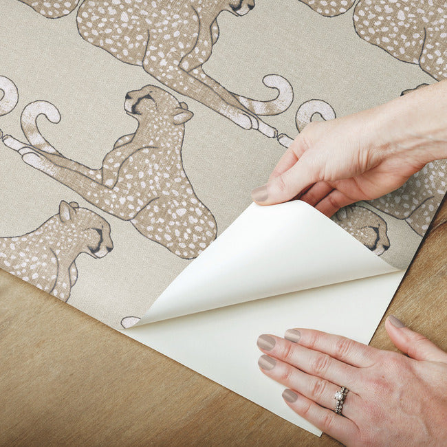 reclining-cheetahs-premium-peel-stick-wallpaper-taupe-york-wallcoverings-psw1356rl