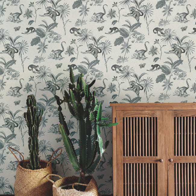 botanicals-lemurs-premium-peel-stick-wallpaper-graphite-york-wallcoverings-psw1354rl