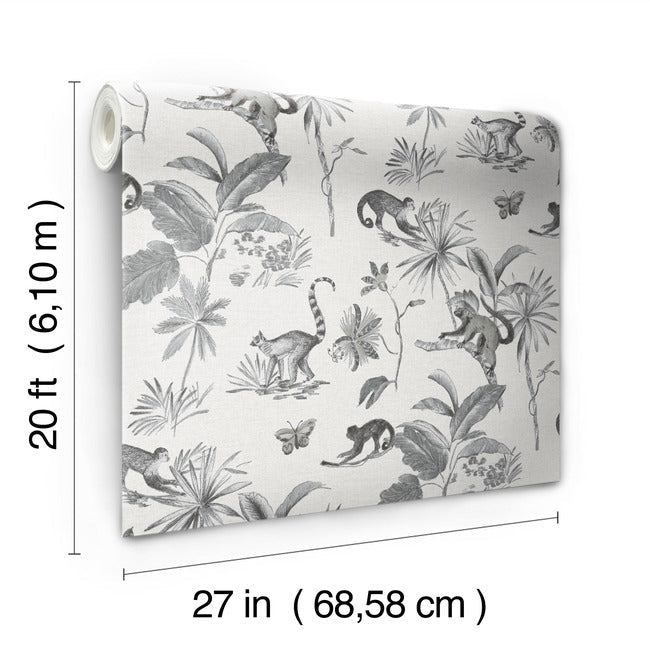botanicals-lemurs-premium-peel-stick-wallpaper-graphite-york-wallcoverings-psw1354rl