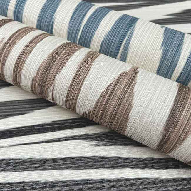 Flamed Zigzag Black & Cream Wallpaper - York Wallcoverings - MI10341