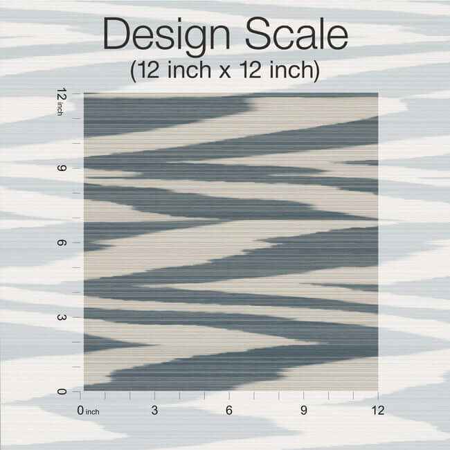 Flamed Zigzag Blue & Cream Wallpaper - York Wallcoverings - MI10340 - York Wallcoverings Wallpaper