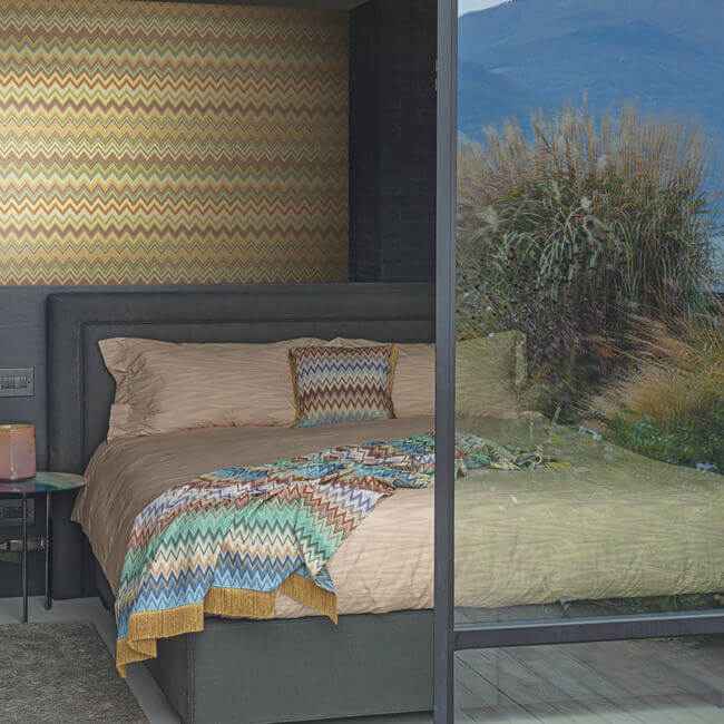 Happy Zigzag Gold Wallpaper - York Wallcoverings - MI10336 - York Wallcoverings Wallpaper