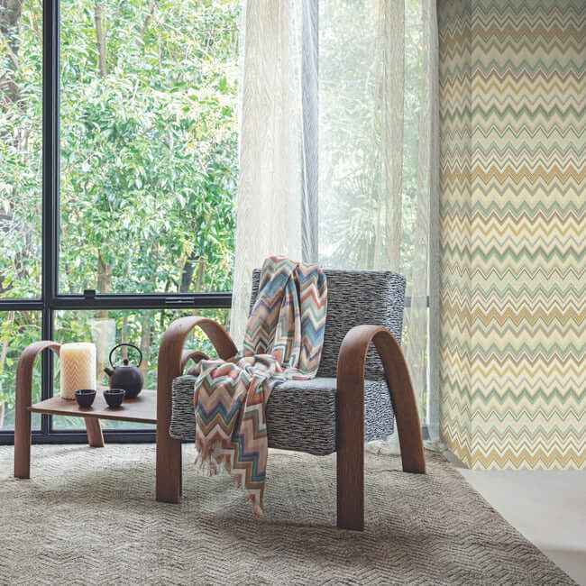 Happy Zigzag Green Wallpaper - York Wallcoverings - MI10333 - York Wallcoverings Wallpaper