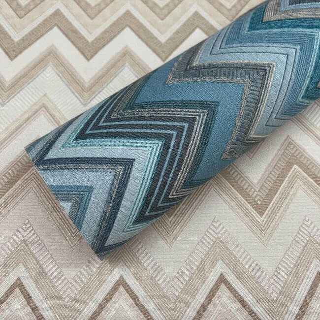 Happy Zigzag Neutral Wallpaper - York Wallcoverings - MI10334 - York Wallcoverings Wallpaper