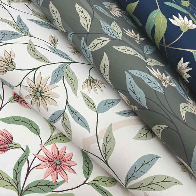 Eucalyptus Jasmine Wallpaper - York Wallcoverings - GO8253 - York Wallcoverings Wallpaper