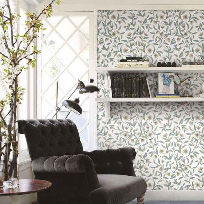 Eucalyptus Jasmine Wallpaper - York Wallcoverings - GO8253 - York Wallcoverings Wallpaper