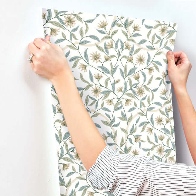 eucalyptus-jasmine-wallpaper-york-wallcoverings-go8253 - York Wallcoverings Wallpaper