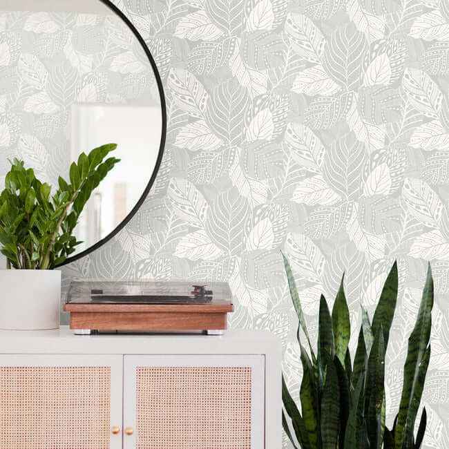 Vinca Grey Wallpaper - York Wallcoverings - GO8223 - York Wallcoverings Wallpaper