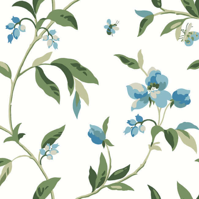 springtime-blue-green-wallpaper-york-wallcoverings-go8283 - York Wallcoverings Wallpaper