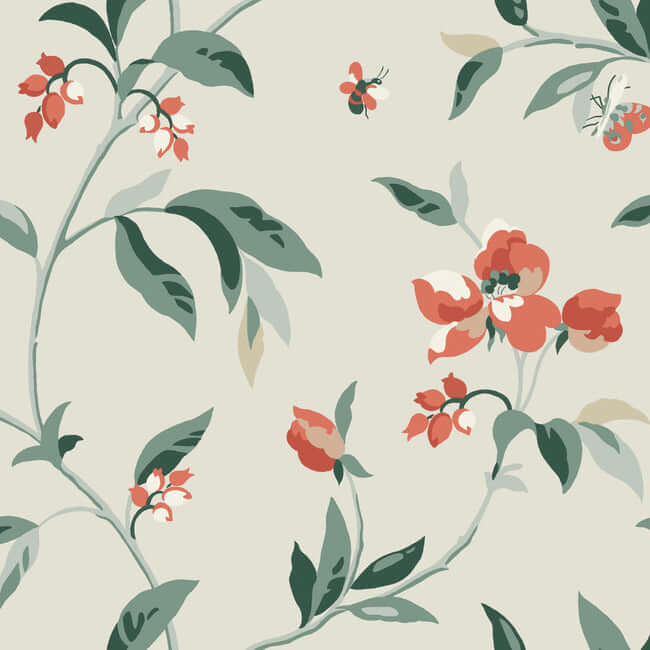 springtime-beige-orange-wallpaper-york-wallcoverings-go8284 - York Wallcoverings Wallpaper
