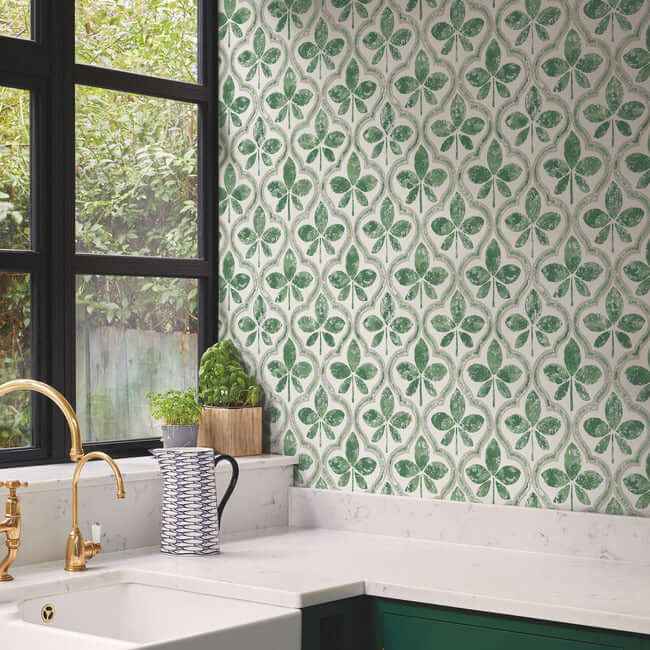 Sevilla Clover Wallpaper - York Wallcoverings - GO8274 - York Wallcoverings Wallpaper