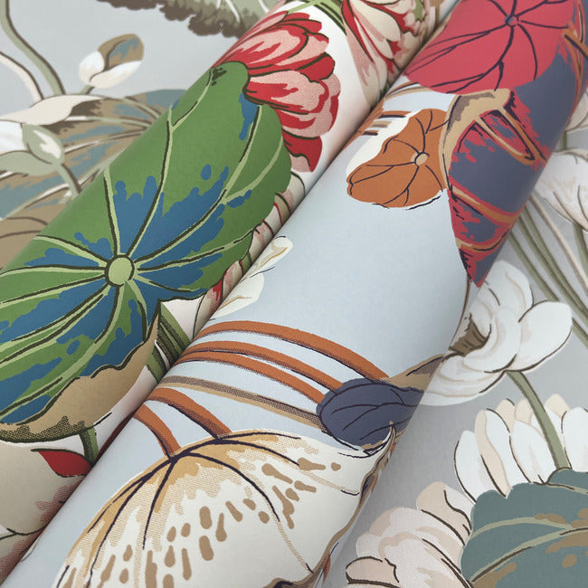 lotus-pond-wallpaper-cotton-peacock-york-wallcoverings-go8293