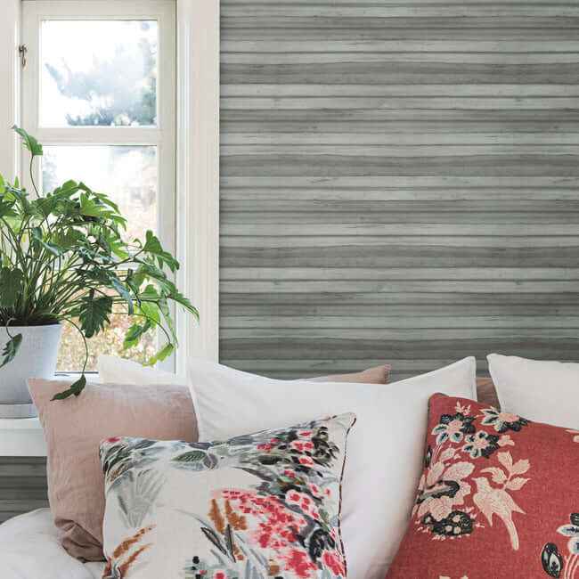 Pandora Leaf Grey Wallpaper - York Wallcoverings - GO8264 - York Wallcoverings Wallpaper