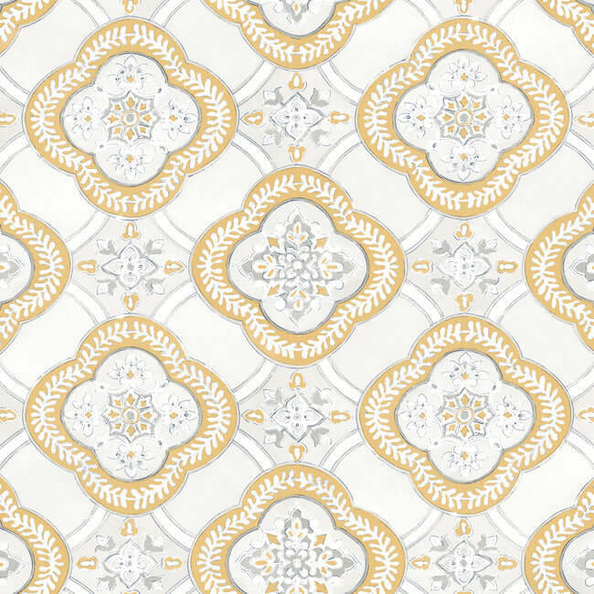 garden-trellis-ochre-wallpaper-york-wallcoverings-go8215 - York Wallcoverings Wallpaper