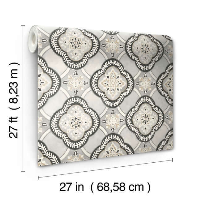 garden-trellis-onyx-wallpaper-york-wallcoverings-go8213 - York Wallcoverings Wallpaper