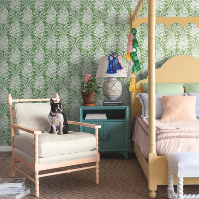 colony-club-palm-green-peel-stick-wallpaper-york-wallcoverings-psw1392rl - York Wallcoverings Wallpaper