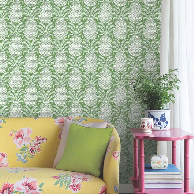 colony-club-palm-green-peel-stick-wallpaper-york-wallcoverings-psw1392rl - York Wallcoverings Wallpaper