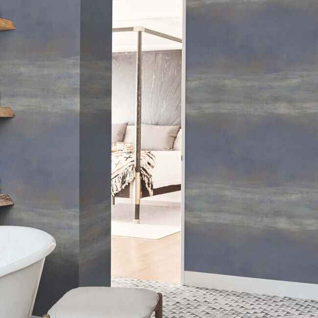 Serene Reflection Navy Wallpaper - York Wallcoverings - CC1255 - York Wallcoverings Wallpaper