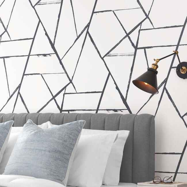 Intersect Black Wallpaper - York Wallcoverings - CC1295 - York Wallcoverings Wallpaper