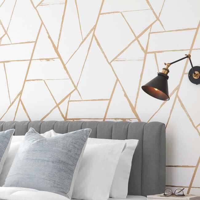Intersect Gold Metallic Wallpaper - York Wallcoverings - CC1294 - York Wallcoverings Wallpaper