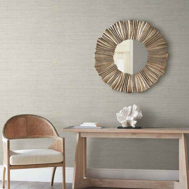Tasar Silk Beige Wallpaper - York Wallcoverings - ND3070N - York Wallcoverings Wallpaper