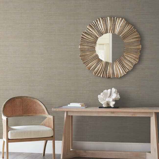 Tasar Silk Brown Wallpaper - York Wallcoverings - ND3072N - York Wallcoverings Wallpaper