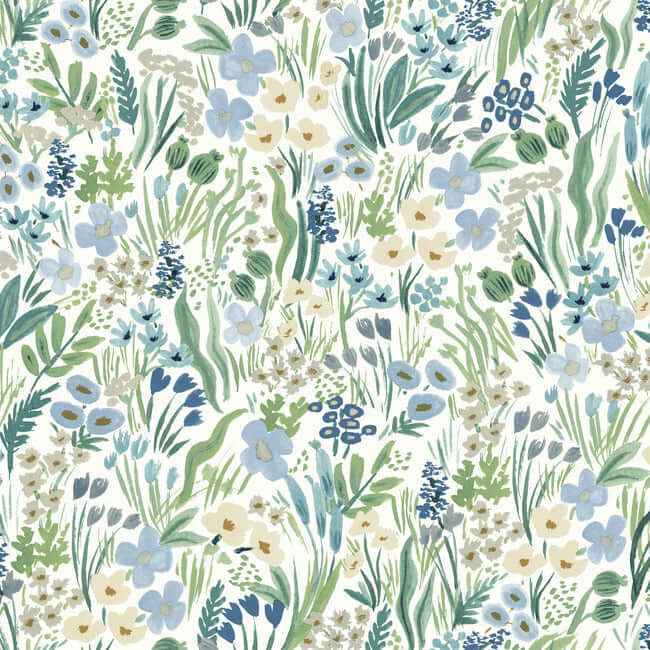 Lea Indigo Peel & Stick Wallpaper - York Wallcoverings - PSW1468RL - York Wallcoverings Wallpaper