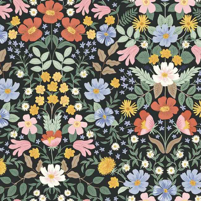 Bramble Garden Black Peel & Stick Wallpaper - York Wallcoverings - PSW1478RL - York Wallcoverings Wallpaper