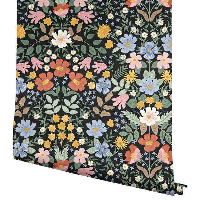 Bramble Garden Black Peel & Stick Wallpaper - York Wallcoverings - PSW1478RL - York Wallcoverings Wallpaper