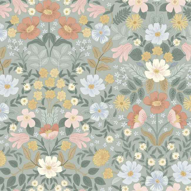 Bramble Garden Sage Peel & Stick Wallpaper - York Wallcoverings - PSW1476RL - York Wallcoverings Wallpaper