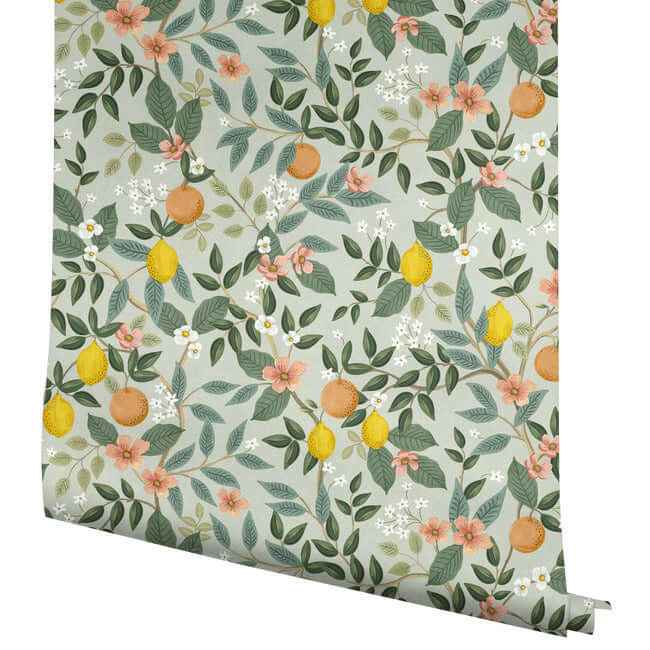 Citrus Grove Mint Peel & Stick Wallpaper - York Wallcoverings - PSW1480RL - York Wallcoverings Wallpaper