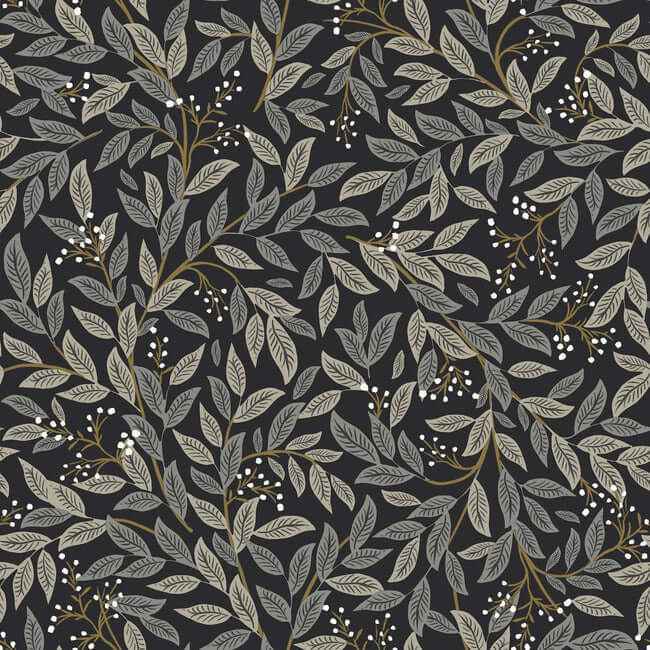 Willowberry Black Peel & Stick Wallpaper - York Wallcoverings - PSW1472RL - York Wallcoverings Wallpaper