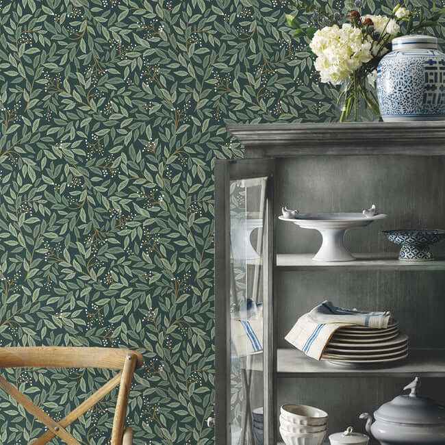 Willowberry Emerald Peel & Stick Wallpaper - York Wallcoverings - PSW1471RL - York Wallcoverings Wallpaper