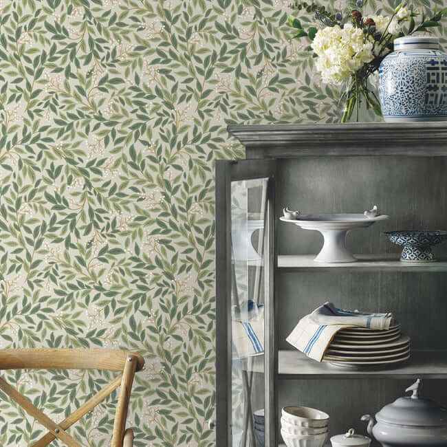 Willowberry Linen Peel & Stick Wallpaper - York Wallcoverings - PSW1473RL - York Wallcoverings Wallpaper