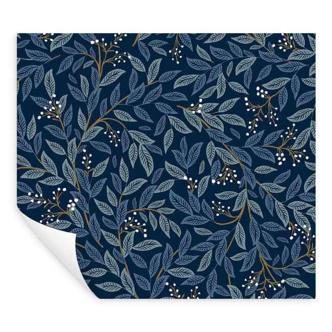 Willowberry Navy Peel & Stick Wallpaper - York Wallcoverings - PSW1470RL - York Wallcoverings Wallpaper