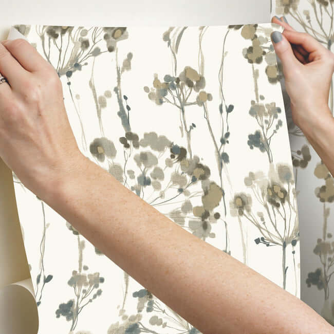 flourish-premium-peel-stick-wallpaper-neutral-york-wallcoverings-psw1097rl - York Wallcoverings Wallpaper
