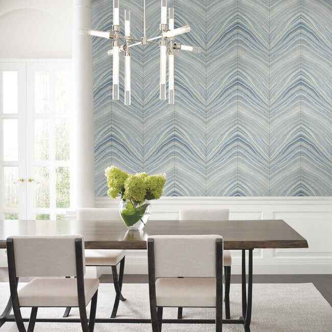 Onyx Strata Mist Blue Peel & Stick Wallpaper - York Wallcoverings - PSW1421RL - York Wallcoverings Wallpaper