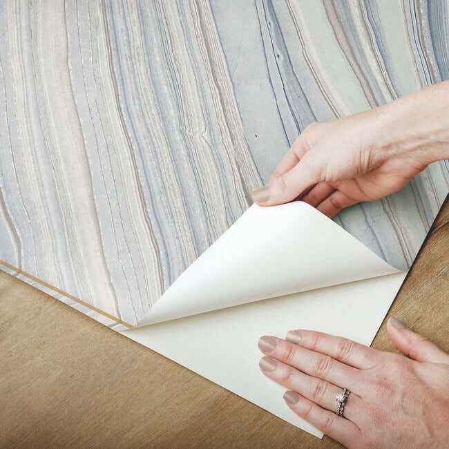 Onyx Strata Mist Blue Peel & Stick Wallpaper - York Wallcoverings - PSW1421RL - York Wallcoverings Wallpaper
