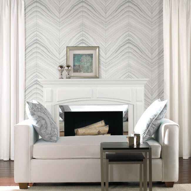 Onyx Strata Sheer Grey Peel & Stick Wallpaper - York Wallcoverings - PSW1422RL - York Wallcoverings Wallpaper