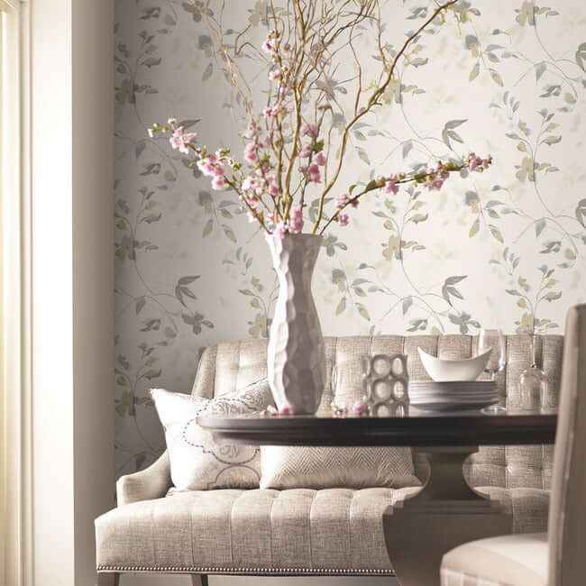 Linden Flower Soft Neutral Peel & Stick Wallpaper - York Wallcoverings - PSW1424RL - York Wallcoverings Wallpaper