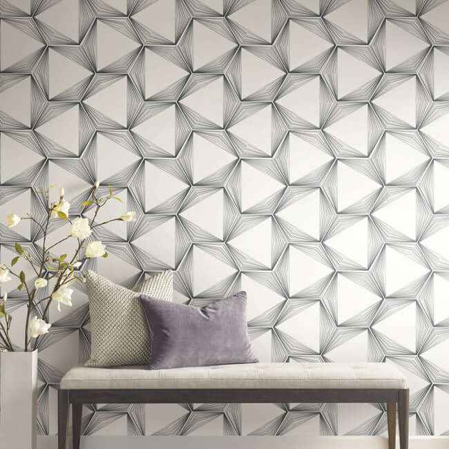 Honeycomb Charcoal Peel & Stick Wallpaper - York Wallcoverings - PSW1417RL - York Wallcoverings Wallpaper