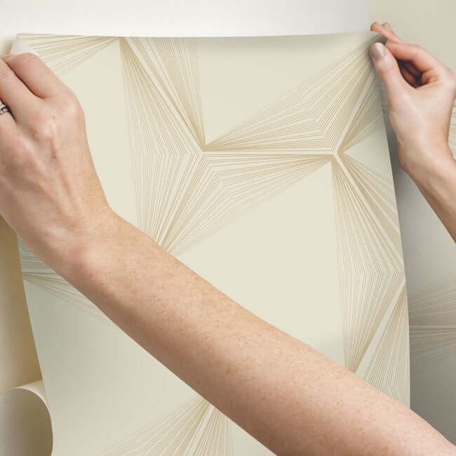 honeycomb-premium-peel-stick-wallpaper-sandgold-york-wallcoverings-psw1416rl - York Wallcoverings Wallpaper