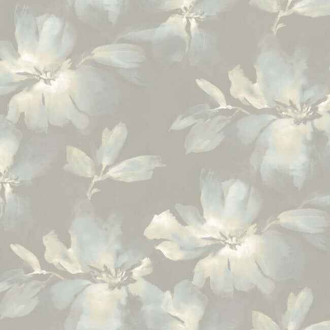 Midnight Blooms Light Blue & Grey Peel & Stick Wallpaper - York Wallcoverings - PSW1415RL